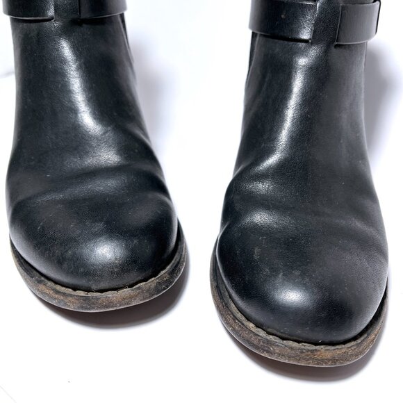 RAG & BONE Durham Black Leather Stretch Chelsea Ankle Booties Boots - Picture 6 of 12